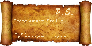 Pressburger Stella névjegykártya